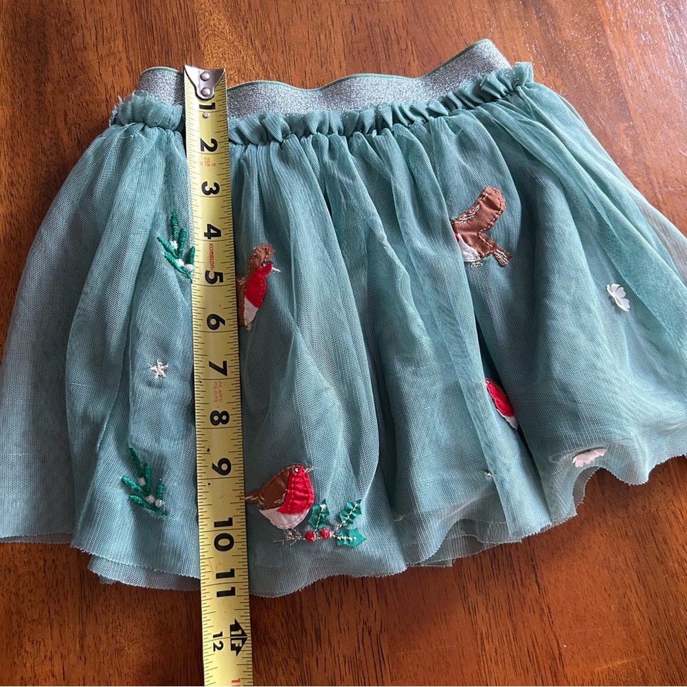 Mini Boden Robin Tulle Skirt | Girls 3–4Y | Green Bird Embroidered Tutu - Picture 10 of 11